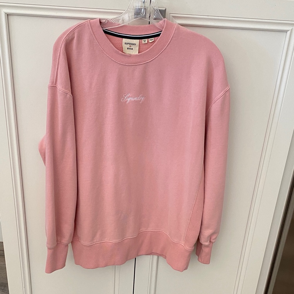 Superdry Oversized Crewneck Sweatshirt Embroidered Logo size S